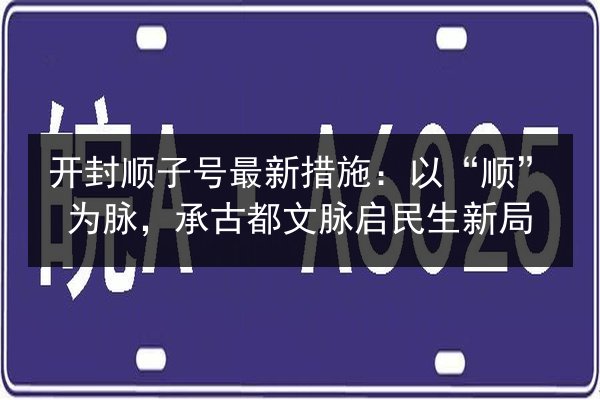 开封顺子号最新措施：以“顺”为脉，承古都文脉启民生新局 第2张