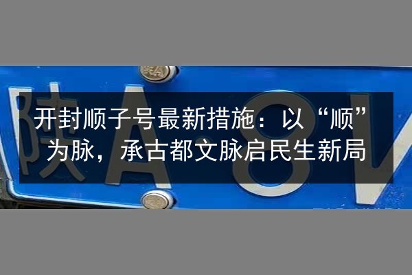 开封顺子号最新措施：以“顺”为脉，承古都文脉启民生新局 第3张