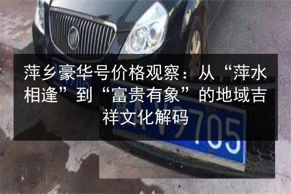 萍乡豪华号价格观察:从“萍水相逢”到“富贵有象”的地域吉祥文化解码 第2张 萍乡豪华号价格观察:从“萍水相逢”到“富贵有象”的地域吉祥文化解码 第2张