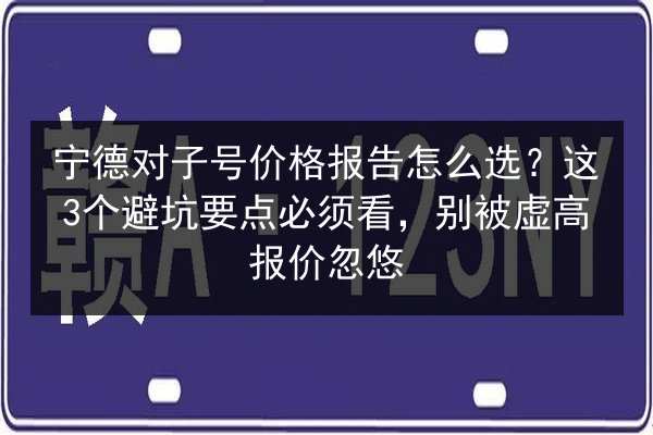 宁德对子号价格报告怎么选?这3个避坑要点必须看,别被虚高报价忽悠 第3张 宁德对子号价格报告怎么选?这3个避坑要点必须看,别被虚高报价忽悠 第3张