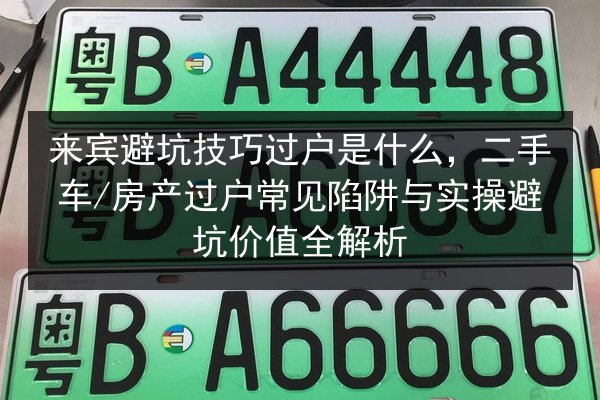 来宾避坑技巧过户是什么，二手车_房产过户常见陷阱与实操避坑价值全解析