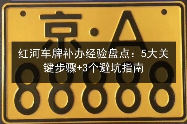 红河车牌补办经验盘点：5大关键步骤+3个避坑指南 第3张
