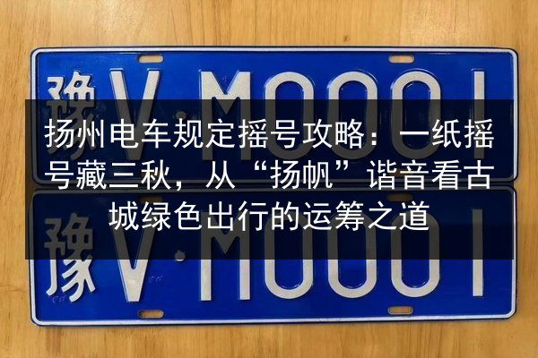 扬州电车规定摇号攻略：一纸摇号藏三秋，从“扬帆”谐音看古城绿色出行的运筹之道 第2张