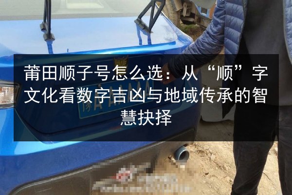 莆田顺子号怎么选:从“顺”字文化看数字吉凶与地域传承的智慧抉择 第2张 莆田顺子号怎么选:从“顺”字文化看数字吉凶与地域传承的智慧抉择 第2张