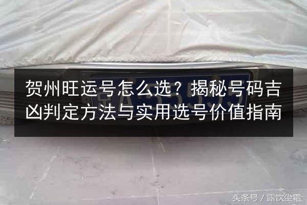 贺州旺运号怎么选？揭秘号码吉凶判定方法与实用选号价值指南