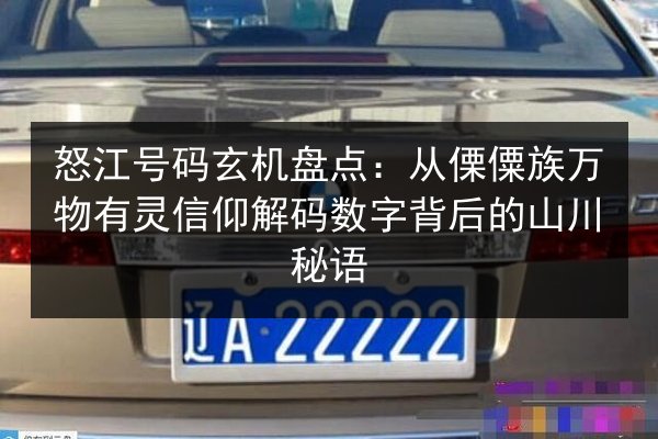 怒江号码玄机盘点：从傈僳族万物有灵信仰解码数字背后的山川秘语 第2张