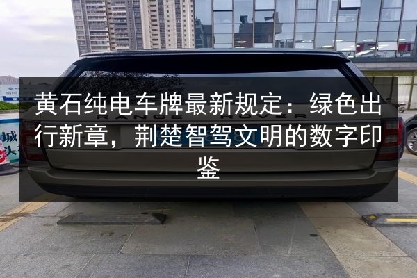 黄石纯电车牌最新规定:绿色出行新章,荆楚智驾文明的数字印鉴 第3张 黄石纯电车牌最新规定:绿色出行新章,荆楚智驾文明的数字印鉴 第3张