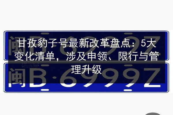 甘孜豹子号最新改革盘点：5大变化清单，涉及申领、限行与管理升级 第2张