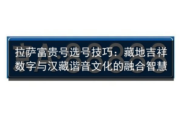 拉萨富贵号选号技巧：藏地吉祥数字与汉藏谐音文化的融合智慧