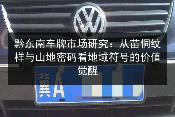 黔东南车牌市场研究：从苗侗纹样与山地密码看地域符号的价值觉醒 第1张