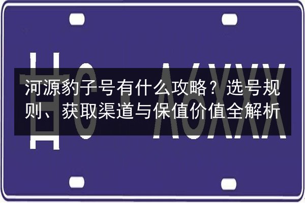 河源豹子号有什么攻略?选号规则、获取渠道与保值价值全解析 第3张 河源豹子号有什么攻略?选号规则、获取渠道与保值价值全解析 第3张
