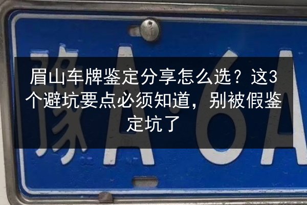 眉山车牌鉴定分享怎么选？这3个避坑要点必须知道，别被假鉴定坑了 第1张