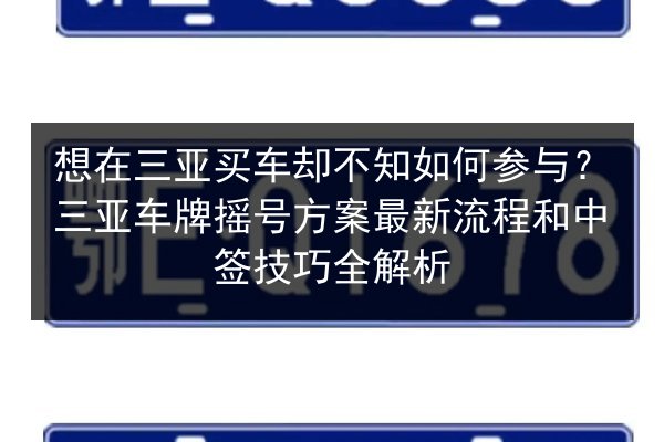 想在三亚买车却不知如何参与？三亚车牌摇号方案最新流程和中签技巧全解析 第1张