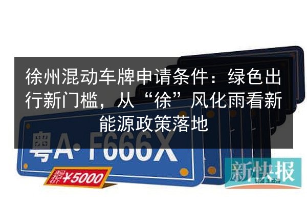 徐州混动车牌申请条件：绿色出行新门槛，从“徐”风化雨看新能源政策落地