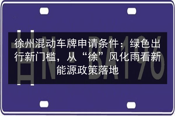 徐州混动车牌申请条件：绿色出行新门槛，从“徐”风化雨看新能源政策落地 第3张