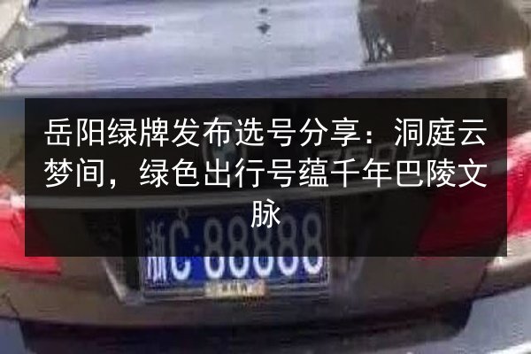 岳阳绿牌发布选号分享:洞庭云梦间,绿色出行号蕴千年巴陵文脉 第3张 岳阳绿牌发布选号分享:洞庭云梦间,绿色出行号蕴千年巴陵文脉 第3张