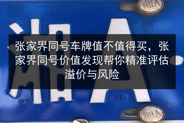 张家界同号车牌值不值得买，张家界同号价值发现帮你精准评估溢价与风险