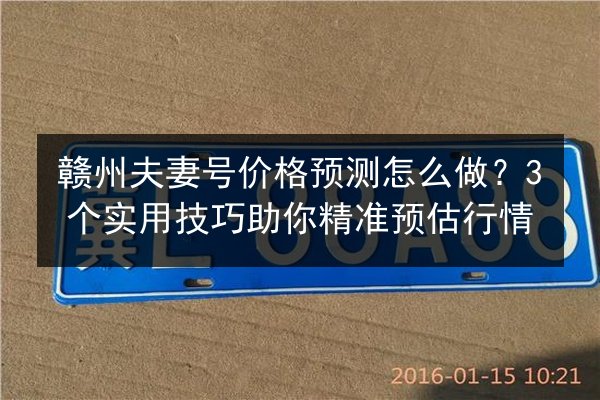 赣州夫妻号价格预测怎么做?3个实用技巧助你精准预估行情 第2张 赣州夫妻号价格预测怎么做?3个实用技巧助你精准预估行情 第2张