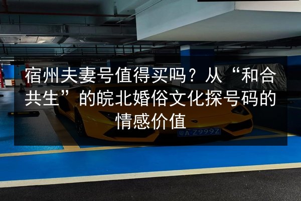 宿州夫妻号值得买吗?从“和合共生”的皖北婚俗文化探号码的情感价值 第3张 宿州夫妻号值得买吗?从“和合共生”的皖北婚俗文化探号码的情感价值 第3张