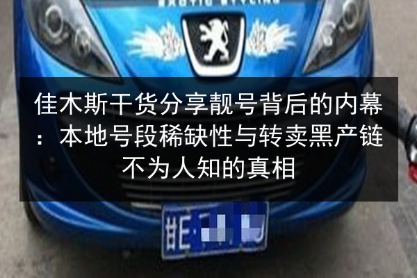 佳木斯干货分享靓号背后的内幕:本地号段稀缺性与转卖黑产链不为人知的真相 第2张 佳木斯干货分享靓号背后的内幕:本地号段稀缺性与转卖黑产链不为人知的真相 第2张
