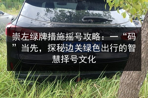 崇左绿牌措施摇号攻略:一“码”当先,探秘边关绿色出行的智慧择号文化 第1张 崇左绿牌措施摇号攻略:一“码”当先,探秘边关绿色出行的智慧择号文化 第1张