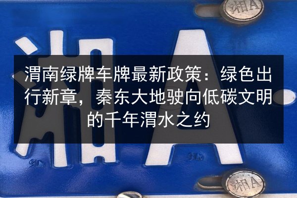 渭南绿牌车牌最新政策:绿色出行新章,秦东大地驶向低碳文明的千年渭水之约 第2张 渭南绿牌车牌最新政策:绿色出行新章,秦东大地驶向低碳文明的千年渭水之约 第2张