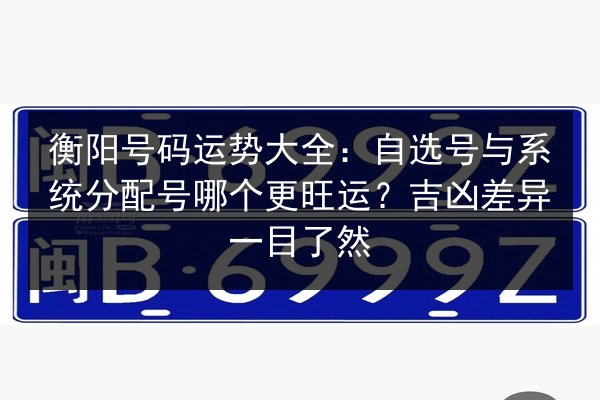 衡阳号码运势大全：自选号与系统分配号哪个更旺运？吉凶差异一目了然 第3张