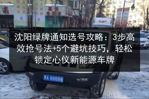 沈阳绿牌通知选号攻略:3步高效抢号法+5个避坑技巧,轻松锁定心仪新能源车牌 第2张 沈阳绿牌通知选号攻略:3步高效抢号法+5个避坑技巧,轻松锁定心仪新能源车牌 第2张