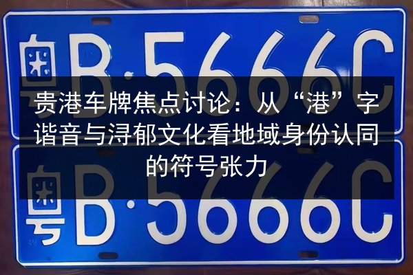 贵港车牌焦点讨论：从“港”字谐音与浔郁文化看地域身份认同的符号张力