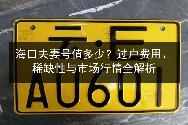 海口夫妻号值多少？过户费用、稀缺性与市场行情全解析 第1张