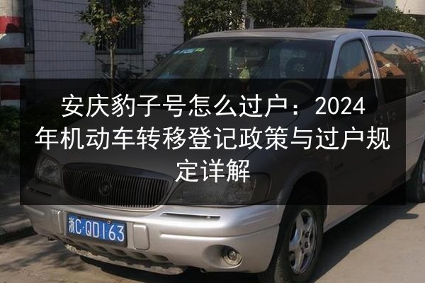 安庆豹子号怎么过户：2024年机动车转移登记政策与过户规定详解