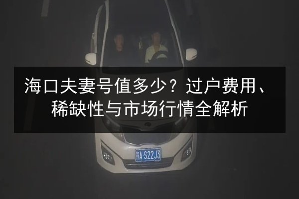 海口夫妻号值多少？过户费用、稀缺性与市场行情全解析 第2张