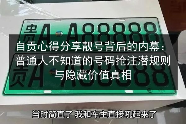 自贡心得分享靓号背后的内幕:普通人不知道的号码抢注潜规则与隐藏价值真相 第2张 自贡心得分享靓号背后的内幕:普通人不知道的号码抢注潜规则与隐藏价值真相 第2张