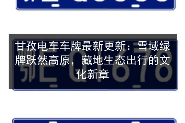 甘孜电车车牌最新更新:雪域绿牌跃然高原,藏地生态出行的文化新章 第2张 甘孜电车车牌最新更新:雪域绿牌跃然高原,藏地生态出行的文化新章 第2张