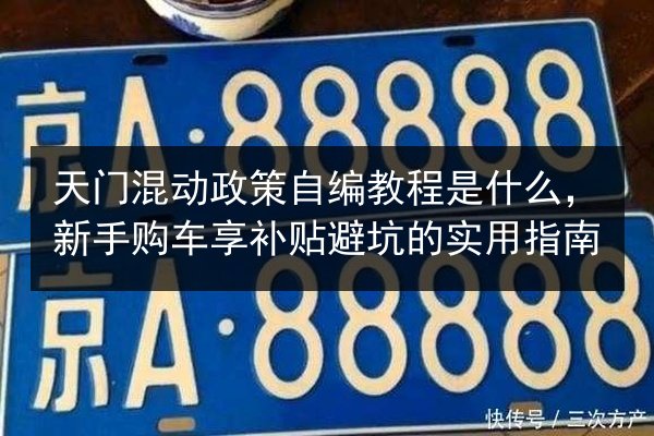天门混动政策自编教程是什么,新手购车享补贴避坑的实用指南 第3张 天门混动政策自编教程是什么,新手购车享补贴避坑的实用指南 第3张