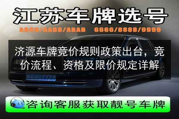 济源车牌竞价规则政策出台，竞价流程、资格及限价规定详解