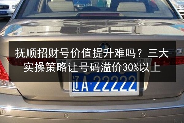 抚顺招财号价值提升难吗？三大实操策略让号码溢价30%以上 第2张