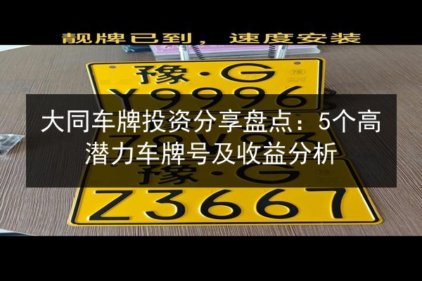 大同车牌投资分享盘点:5个高潜力车牌号及收益分析 第2张 大同车牌投资分享盘点:5个高潜力车牌号及收益分析 第2张