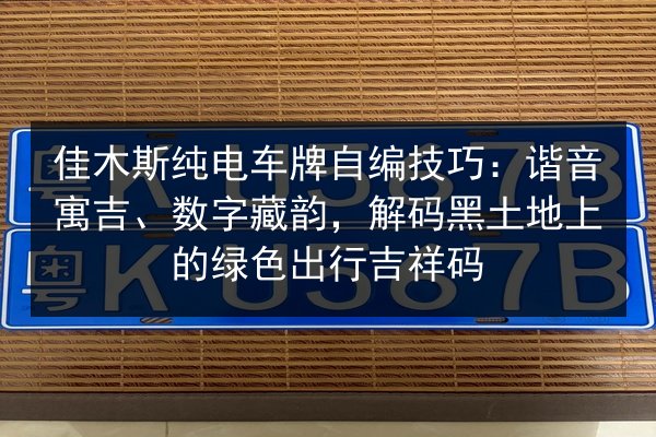 佳木斯纯电车牌自编技巧:谐音寓吉、数字藏韵,解码黑土地上的绿色出行吉祥码 第2张 佳木斯纯电车牌自编技巧:谐音寓吉、数字藏韵,解码黑土地上的绿色出行吉祥码 第2张