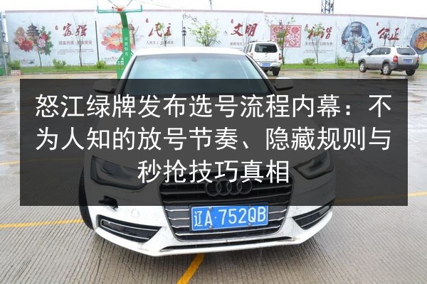 怒江绿牌发布选号流程内幕:不为人知的放号节奏、隐藏规则与秒抢技巧真相 第2张 怒江绿牌发布选号流程内幕:不为人知的放号节奏、隐藏规则与秒抢技巧真相 第2张