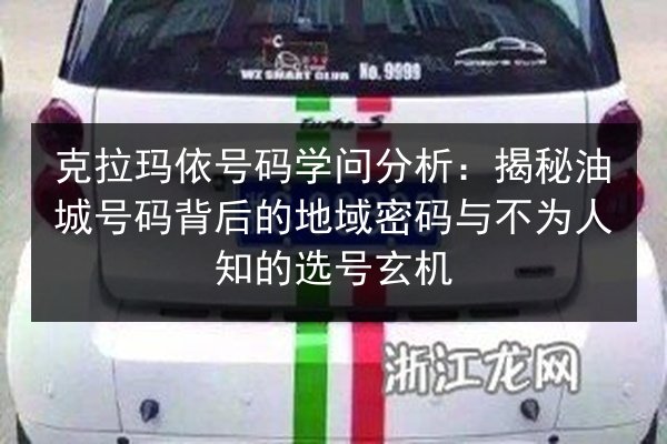 克拉玛依号码学问分析:揭秘油城号码背后的地域密码与不为人知的选号玄机 第2张 克拉玛依号码学问分析:揭秘油城号码背后的地域密码与不为人知的选号玄机 第2张