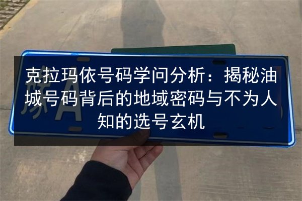 克拉玛依号码学问分析:揭秘油城号码背后的地域密码与不为人知的选号玄机 第3张 克拉玛依号码学问分析:揭秘油城号码背后的地域密码与不为人知的选号玄机 第3张