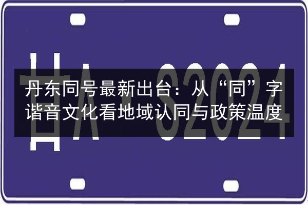 丹东同号最新出台:从“同”字谐音文化看地域认同与政策温度 第2张 丹东同号最新出台:从“同”字谐音文化看地域认同与政策温度 第2张
