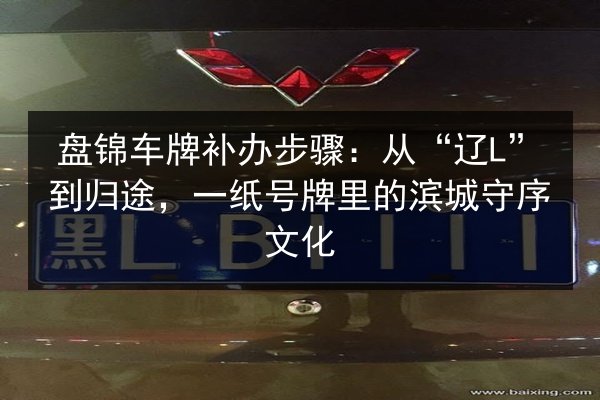 盘锦车牌补办步骤:从“辽L”到归途,一纸号牌里的滨城守序文化 第3张 盘锦车牌补办步骤:从“辽L”到归途,一纸号牌里的滨城守序文化 第3张