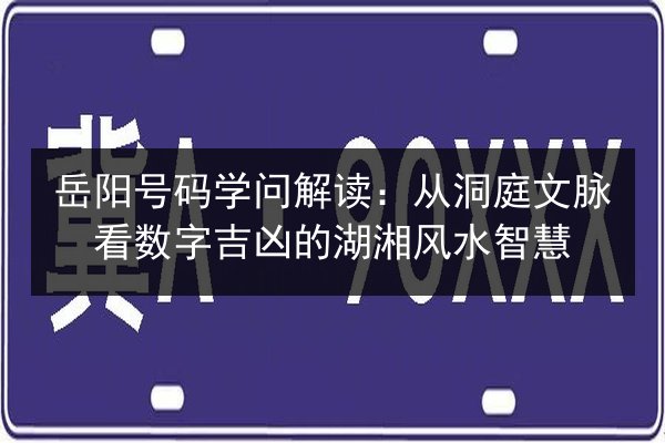 岳阳号码学问解读：从洞庭文脉看数字吉凶的湖湘风水智慧 第1张