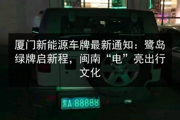 厦门新能源车牌最新通知：鹭岛绿牌启新程，闽南“电”亮出行文化 第3张