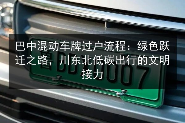 巴中混动车牌过户流程：绿色跃迁之路，川东北低碳出行的文明接力 第2张