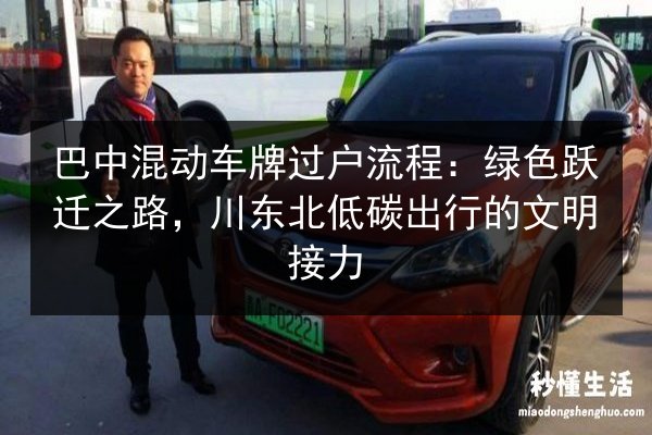 巴中混动车牌过户流程：绿色跃迁之路，川东北低碳出行的文明接力 第3张