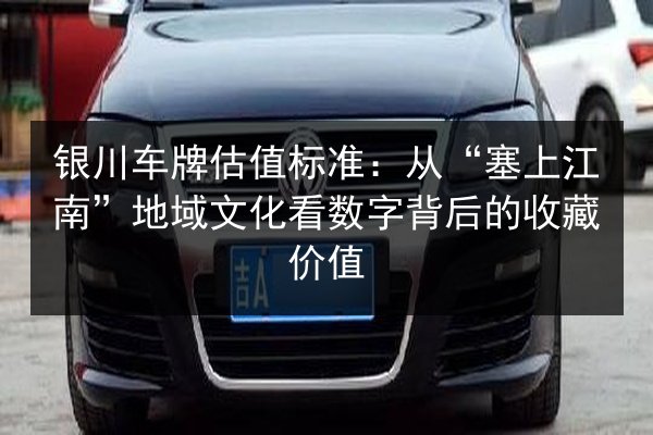 银川车牌估值标准:从“塞上江南”地域文化看数字背后的收藏价值 第3张 银川车牌估值标准:从“塞上江南”地域文化看数字背后的收藏价值 第3张