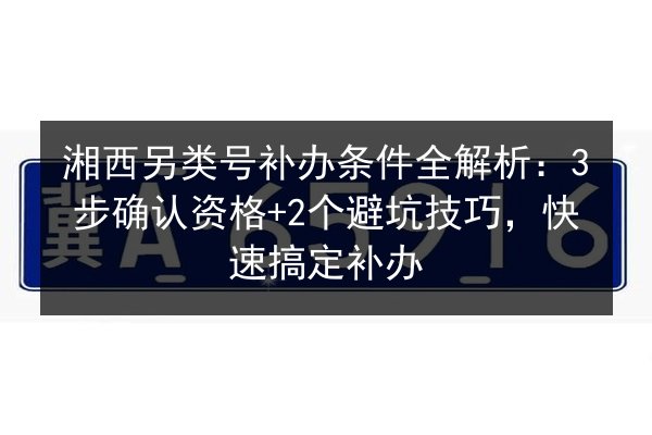 湘西另类号补办条件全解析：3步确认资格+2个避坑技巧，快速搞定补办